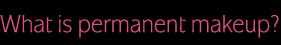 What is Permanent Makeup?